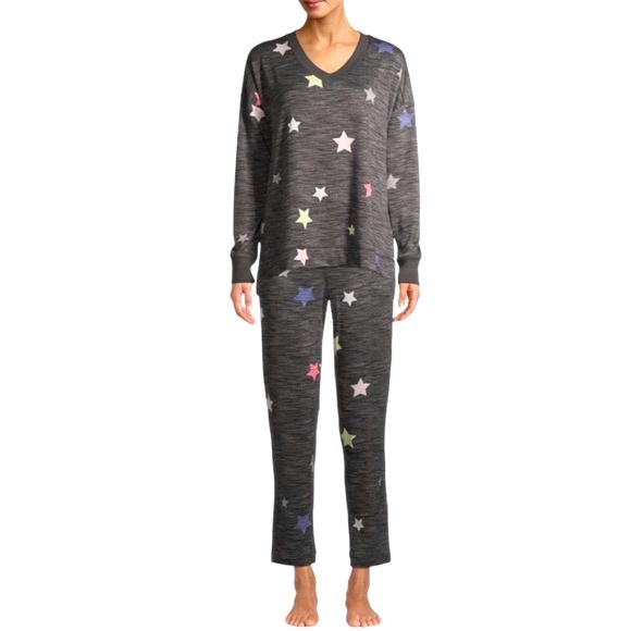 Secret Treasures 📌small dark grey NWOT sweater multicolor stars thin super soft - Picture 4 of 10